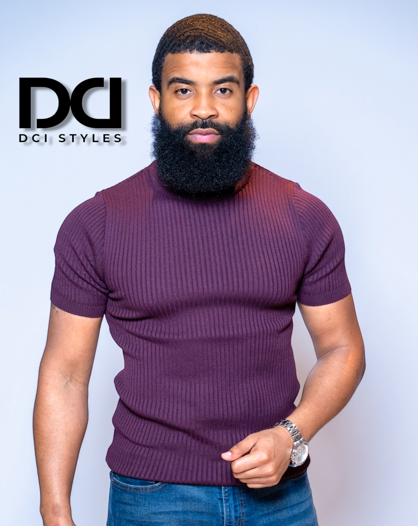 Short Sleeve Mock Neck Shirt - Burgundy