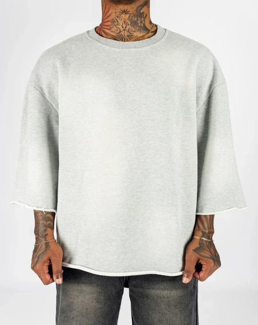 KANYE WEST STYLE CROPPED CREWNECK - GREY