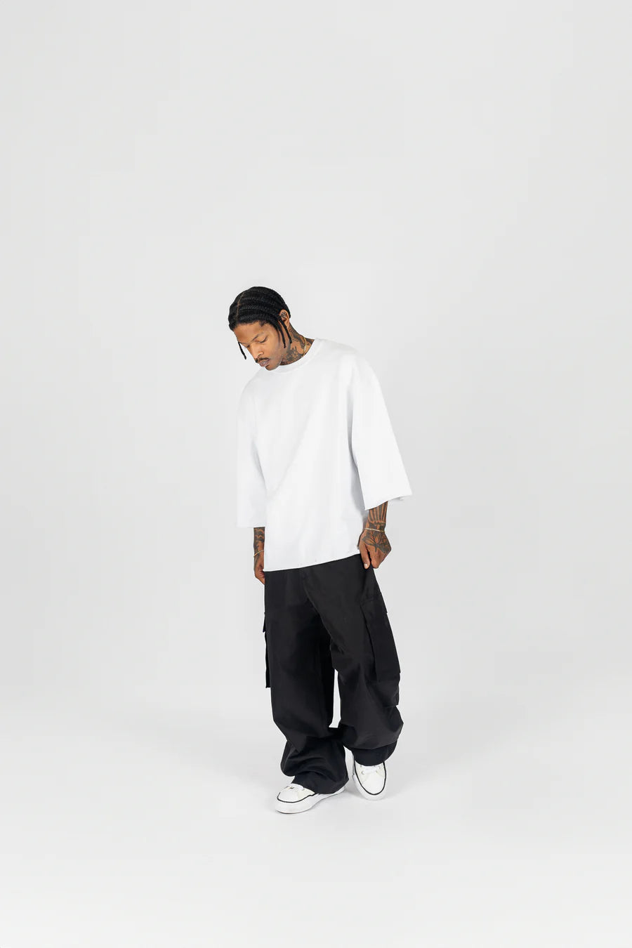 KANYE WEST STYLE CROPPED CREWNECK - WHITE