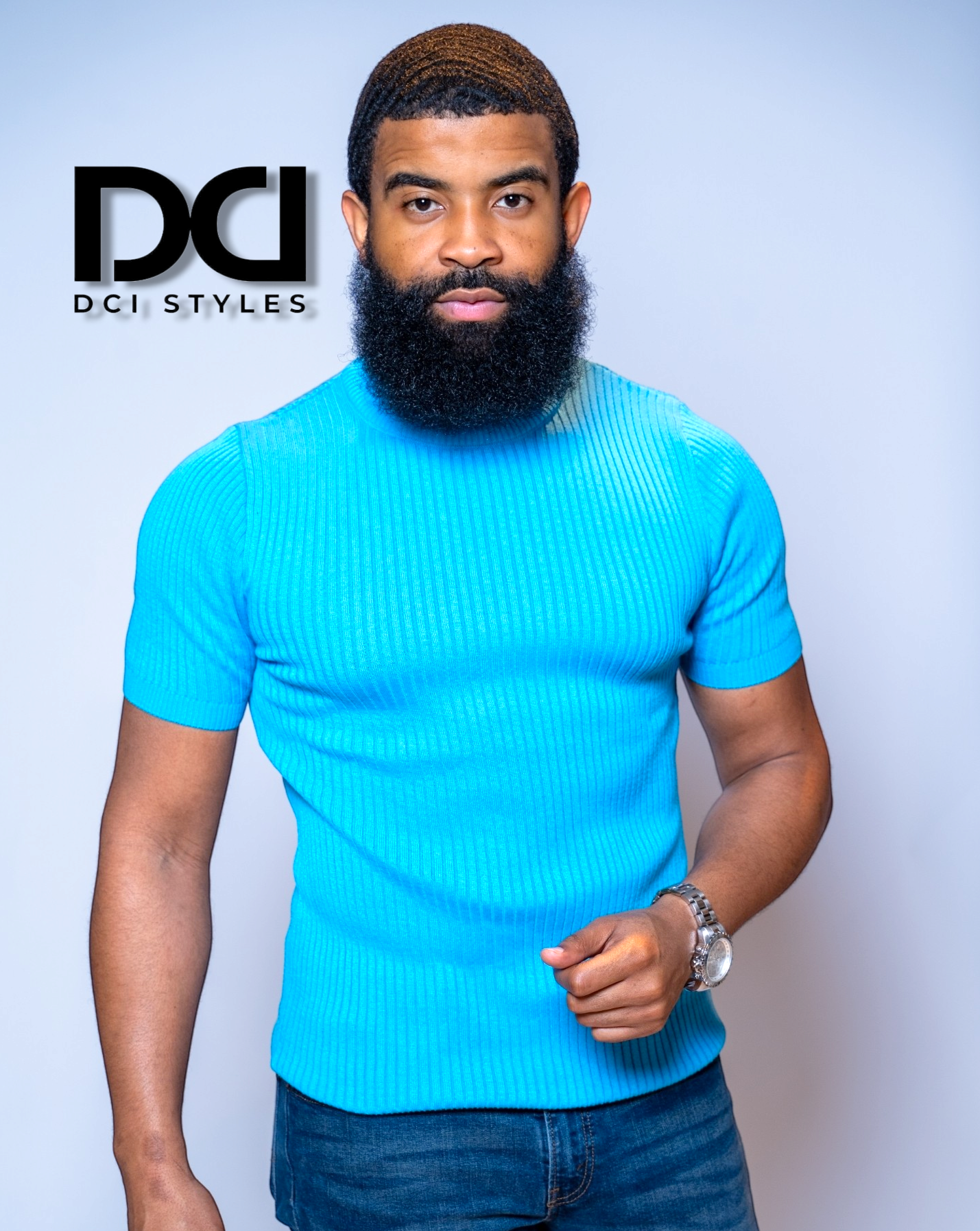 Short Sleeve Mock Neck Shirt - Turquoise